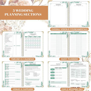 Agenda de Bodas Personalizada A5 con Espiral, Diseño de Lujo en Blanco de Alta Calidad, Papel Ecológico con Detalles en Dorado, 80 Hojas Personalizables - Product Image 4