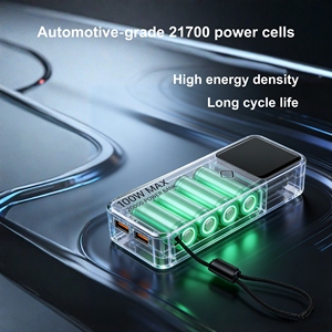 Quick Charge PD100W Powerbank met zaklamp, snelladen, 20000mAh, laptop powerbank met intrekbaar kabel - Product Image 3