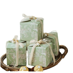 Wedding Candy Chocolate Paper Folding Decorations <b>Box</b> with Ribbon Favor Gifts Guest <b>Party</b> Packages Recycled - Product Image 1