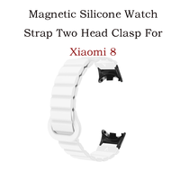 Bracelet de montre magnétique en silicone, fermoir tête bicolore, souple et durable, étanche, Xiaomi Xiao Mi, bracelet de montre intelligente 8 pour homme et femme