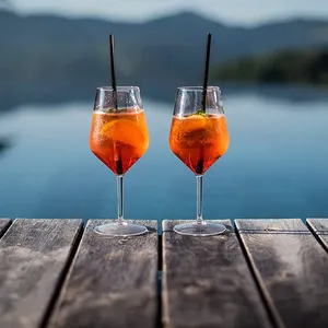 Verres à vin en plastique transparent 470cc, verres à cocktail réutilisables - Product Image 4