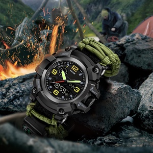 Montre multifonctionnelle pour homme, nouvelle collection, double affichage analogique-numérique, montre de survie tactique pour le sport en plein air - Product Image 2