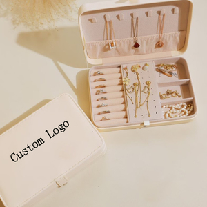 Estuche Organizador de Joyas de Viaje de Cuero PU Pequeño con Logotipo Personalizado, Almacenamiento de Joyas para Pendientes y Collares, Material de PC - Product Image 4