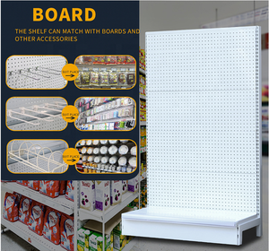 Rak Gondola Logam Supermarket Model Ringan dan Material Metalik untuk Perlengkapan Toko, Rak Supermarket Logam Dua Sisi - Product Image 5