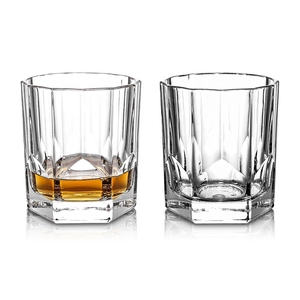 Verre à whisky vintage en verre prismatique sans plomb 330 ml, réutilisable, durable, pour bar, avec bord géométrique - Product Image 6