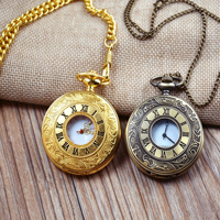 Relojes de Cuarzo Vintage, Reloj de Bolsillo Antiguo con Cadena para Hombre y Mujer, Relojes de Estilo Antiguo, Accesorios de Vestir con Números Romanos