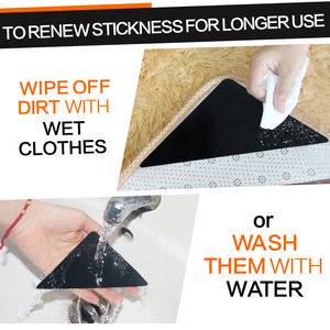 4/8/12PCS Grand <span class=keywords><strong>tapis</strong></span> antidérapant lavable pour le plancher <span class=keywords><strong>de</strong></span> bois dur Ruban adhésif double face pour <span class=keywords><strong>tapis</strong></span> <span class=keywords><strong>de</strong></span> sol adhésif - Product Image 3