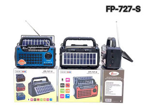 Eletree FP-727-S Rétro Portable Solaire Sans Fil BT Haut-Parleur DC Charge AM FM SW 3 Bandes Radio avec TORCHE - Product Image 4