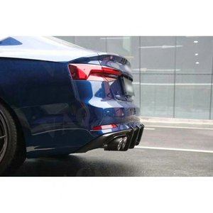 ดิฟฟิวเซอร์หลังสีดำเงา ลายคาร์บอนไฟเบอร์ สำหรับ Audi A5 S5 B9 ปี 2017 2018 2019 2020 แบบ 4 ช่องลม - Product Image 6