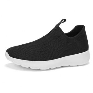 Zapatillas Deportivas Ligeras de Punto Elástico, Calzado Multiusos para Tenis, Caminar y Correr, Antideslizantes, con Suela Gruesa Blanca, Casuales para Exteriores - Product Image 2