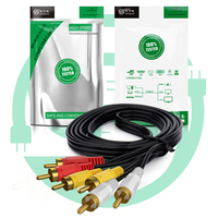 Kabel Audio Video Komposit 3 RCA ke 3 RCA 1.5m dengan Tembaga, Konektor Male to Male, untuk TV, DVD, Kamera, Kabel RCA - Promo!