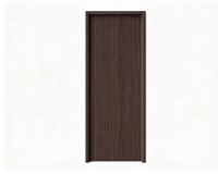 Porte intérieure battante moderne en MDF stratifié PVC, insonorisée, sans peinture, gaufrée, pour chambre à coucher, avec panneau mural et plinthe assortis