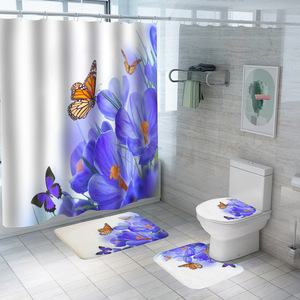 Drifting Rabbit Custom Printed Logo Design Classic 3D Digital Printed 100% Polyester Bathroom <strong>Shower</strong> <strong>Curtain</strong> <strong>with</strong> Buckle <strong>Lining</strong> - Product Image 6