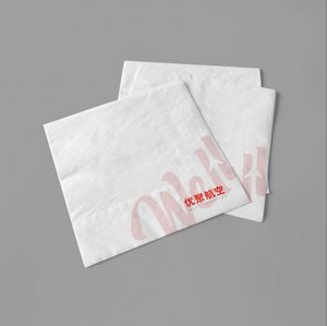 Serviettes de table jetables personnalisées pour cocktail, mariage, restaurant, avec logo noir et or, pré-pliées, en papier doux - Product Image 1