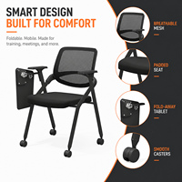 Chaise de formation moderne pliable en maille avec tablette d'écriture et siège rembourré pour salle de conférence, salle de classe, bureau - Vente en gros usine