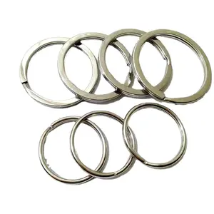 Vendita calda ferro nichelatura portachiavi rotondo in metallo doppio anello di salto piccolo anello portachiavi per portachiavi