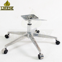Chaise de bureau de direction en aluminium réglable en hauteur de 5 pieds avec roulettes