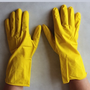 Suncend Gelbe Latex-Haushaltshandschuhe Mehrzweck Flexible Fischschuppen-Muster Schutzhandschuhe - Product Image 6