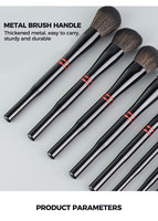 Nouvelle conception 2026 – Ensemble de 10 pinceaux de maquillage professionnels pour le visage, vegan, avec manche en aluminium brillant, pour femme, haute qualité, idéal pour les voyages