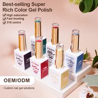 RS Nail Wholesale, ensemble de vernis à ongles en gel UV sans HEMA de 15 ml avec logo personnalisé, fabrication de marque privée, vernis à ongles en gel de couleur super riche