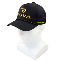 Topi Golf Custom dengan Tali, Bordir Emas Laser Cut Berlubang, Dapat Disesuaikan, Unisex, Putih Hitam, 5 Panel, Model Baseball dengan Tali