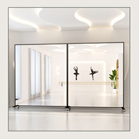 Miroir de danse portable et mobile sur roulettes pour la maison, la salle de sport, le studio de fitness, miroir sur pied grand format HD personnalisable
