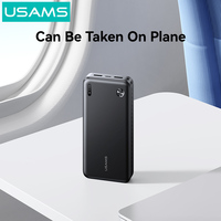 USAMS CD254 Logo OEM 20000mAh Baterai Eksternal Pengisian Cepat Charger Portabel Power Bank Power Station 20000mAh Power Bank