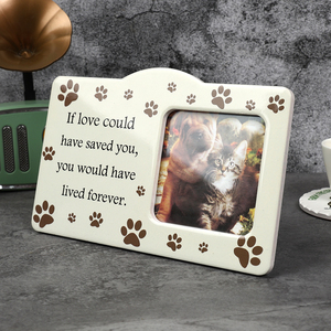 Marco Conmemorativo para Mascotas, Marco de Fotos para Perros y Gatos con Diseño de Huella 'Si pudiera haberte salvado', 23x14.8x1.2CM, Marco de Cerámica Impermeable - Product Image 5