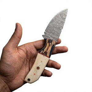 Couteaux Rajput à lame fixe en acier Damas, manche en bois Pakka bleu, garantie de 3 ans - Personnalisable pour la chasse - Product Image 2
