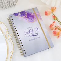 Agenda 2026-2027 A5 personnalisable avec couverture en lin/PP, reliure spirale, piqûre à cheval et coffret cadeau pour journal de mariage