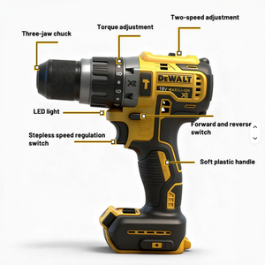 Trapano Cordless <span class=keywords><strong>DEWALT</strong></span> <span class=keywords><strong>18V</strong></span>/20V MAX XR Brushless, Trapano Elettrico Compatto per Uso Domestico e Professionale - Product Image 5