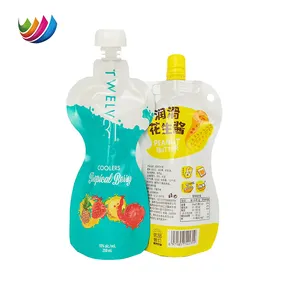 Kunden spezifischer Druck Kunststoff flüssige Verpackung Nachfüllen Babynahrung Saft Auslauf Beutel Tasche Stand Up Getränke beutel mit Ausguss