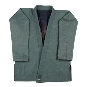 ชุดยูโด Trimmy Green BJJ สำหรับผู้ใหญ่ แบบ Unisex ทรงปกติ ผ้าคุณภาพสูง ผสมโพลีเอสเตอร์/คอตตอน น้ำหนักผ้า 160 กรัม พิมพ์ลายดิจิทัล - Product Image 1