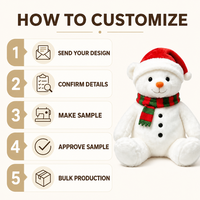 Ours en peluche blanc de Noël personnalisé, fabrication directe d'usine, OEM ODM, fabricant d'animaux en peluche, vente en gros, faible MOQ, peluche amusante