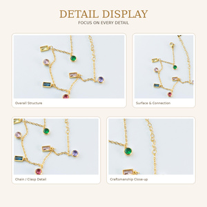 Pulsera de Cadena de Acero Inoxidable Multicolor Dorada al por Mayor con Cuentas, Accesorios de Moda para Mujer, Regalo, Logotipo Personalizado - Product Image 4