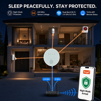 Système de sécurité domestique MIRO PS-W51 5G double bande, alertes via l'application TUYA, capteur de porte 433 MHz, détecteur de mouvement PIR, sirène intérieure ABS, porte-clés