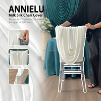 Housse de chaise Chiavari drapée ANNIELU pour mariage, avec draperie et nœud en spandex, pour décoration de fête, banquet et événement