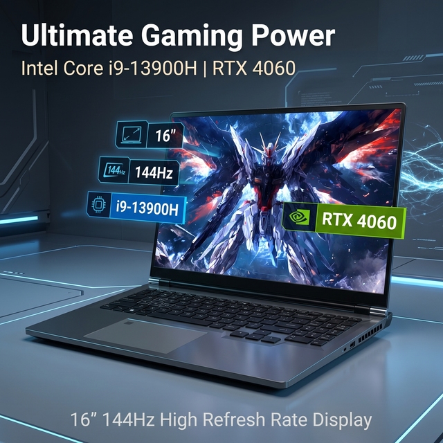 Yifang 16-inch Laptop with Intel I9-13900H 14-core Processor RTX 4060 OEM/ODM Customized Model 144Hz Refresh Rate, Gaming Laptop
