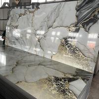 Panneau mural de revêtement de feuille de marbre décoratif de haute qualité Alternative Pvc Uv