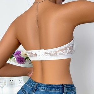 Haute qualité doux et confortable <span class=keywords><strong>sans</strong></span> bretelles <span class=keywords><strong>sans</strong></span> fil respirant et froncé femmes maille dentelle <span class=keywords><strong>soutien</strong></span>-<span class=keywords><strong>gorge</strong></span> <span class=keywords><strong>Bandeau</strong></span> - Product Image 3