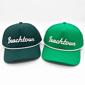 Golf Cap 5 Panel Laser Cut Hole Waterproof 3D Raised Embroidery Breathable Quick Dry Performance Unisex Outdoor Leopard Dot - Product Image 3
