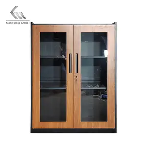 Knock-Down Construction Double Swinging Door Cabinet/Two Door Lockable Short Metal Cupboard