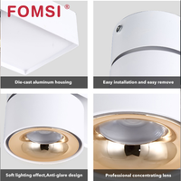 FOMSI LED 12W Aluminium Pliable Downlight Angle Réglable Spot Lumière Surface Montage Carré Anti-éblouissement Projecteurs pour Intérieur