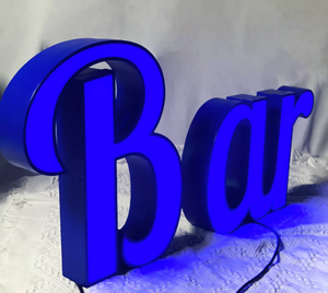 公司接待沙龙背光标志个性化标志带发光二极管照明的丙烯酸激光切割字母商务金属标志 - Product Image 5