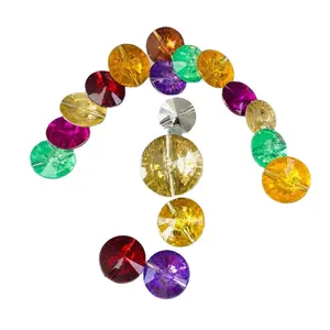 Ücretsiz örnek dikiş elmas düğme çok renkli plastik akrilik kristal düğmeler konfeksiyon için