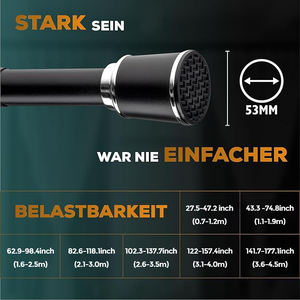 ARODDY <span class=keywords><strong>Tringle</strong></span> à rideau télescopique en acier <span class=keywords><strong>de</strong></span> 43.3 à 74.8 pouces <span class=keywords><strong>sans</strong></span> perçage Pince extensible Pôle à rideau Duschvorhangstange Set - Product Image 2