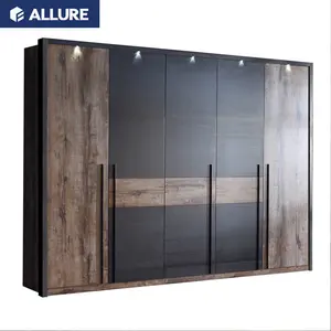 Focallure — lot de 2 portes en bois de teck turc, meuble de garde-robe, design avec miroir