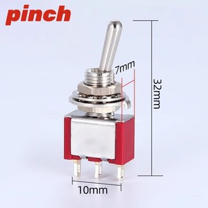 Interruptor basculante de 16 mm SPST 250V 5A con terminal de pin, encendido/apagado - Product Image 3