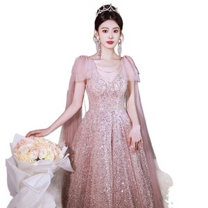Pink Evening Gown Women Empire Waist Sweetheart Neckline Sparkle Dress For Birthday Party Engagement Formal Event - Product Image 5
