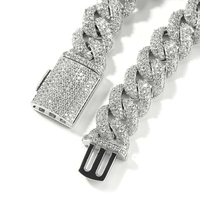 Chaîne cubaine Fealux Iced Out 18 mm, collier Miami Cuban Link, vente en gros, bijoux plaqués or pour femmes et hommes, style rappeur